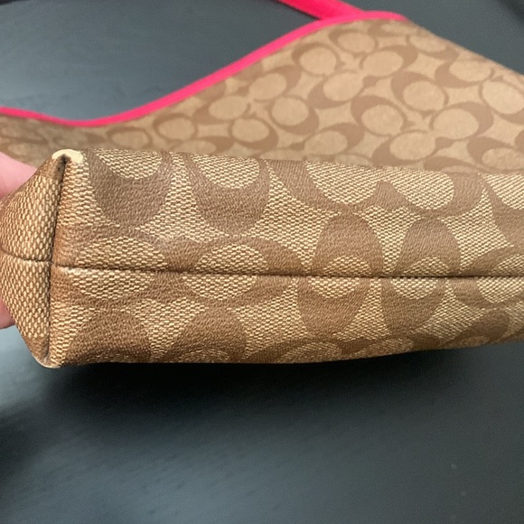 Coach F34938 signature file crossbody brown/khaki/pink and gold metal - Picture 6 of 9